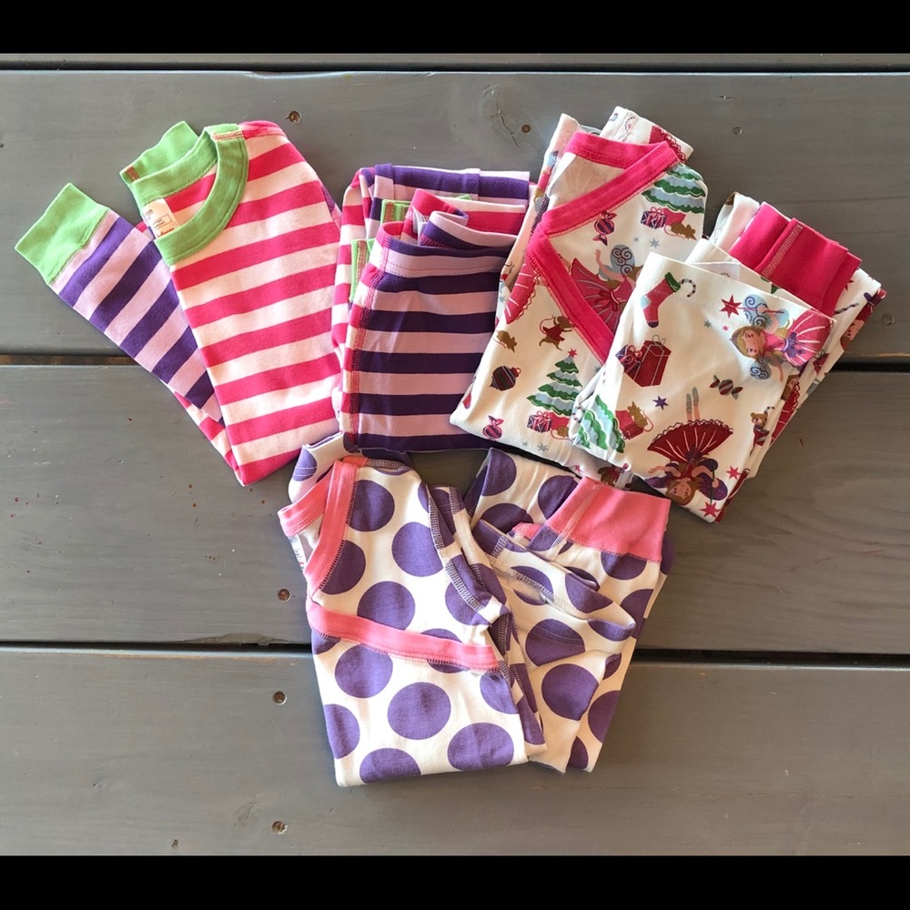 Hanna Andersson 3 Pair Set Pajamas Size 140/10.